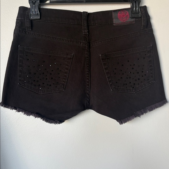 Rock & Republic Black on black Rhinestone ‘Lolita’  jean shorts - Picture 8 of 12
